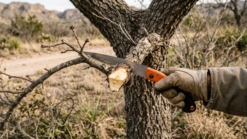 Seasonal pruning calendar for San Angelo trees
